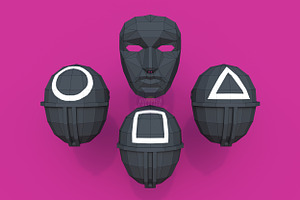 Mask Squid Game 3D model template