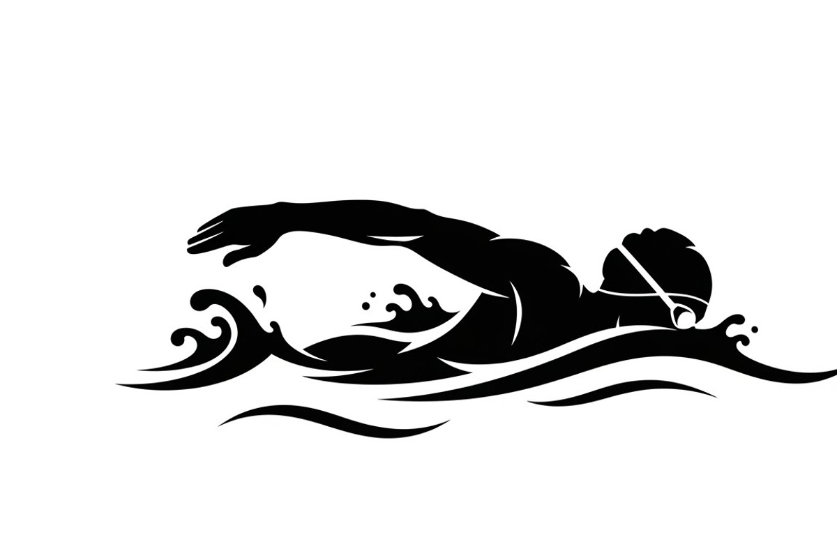 A dynamic Swimming Action Silhouette, an Illustration by Amazin_art (Photo 13 of 31)