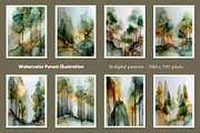 Watercolor Forest Illustration, a Decorative Illustration by Housui Patterns (Thumbnail 3 of 12)