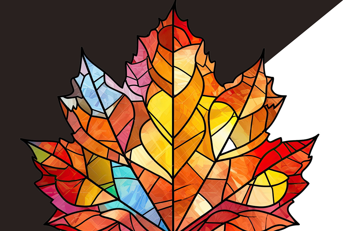 Autumn Leaves PNG Stained Glass, a Seasonal Illustration by Tanya Kart (Photo 6 of 7)
