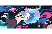 Brain work, mind and AI concept, a Person Illustration by PaperTrident (Thumbnail 3 of 9)