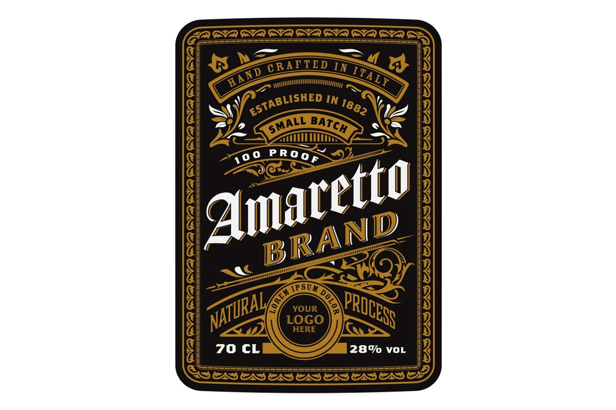 Vintage bottle label design, a Flyer Template by OneVectorStock