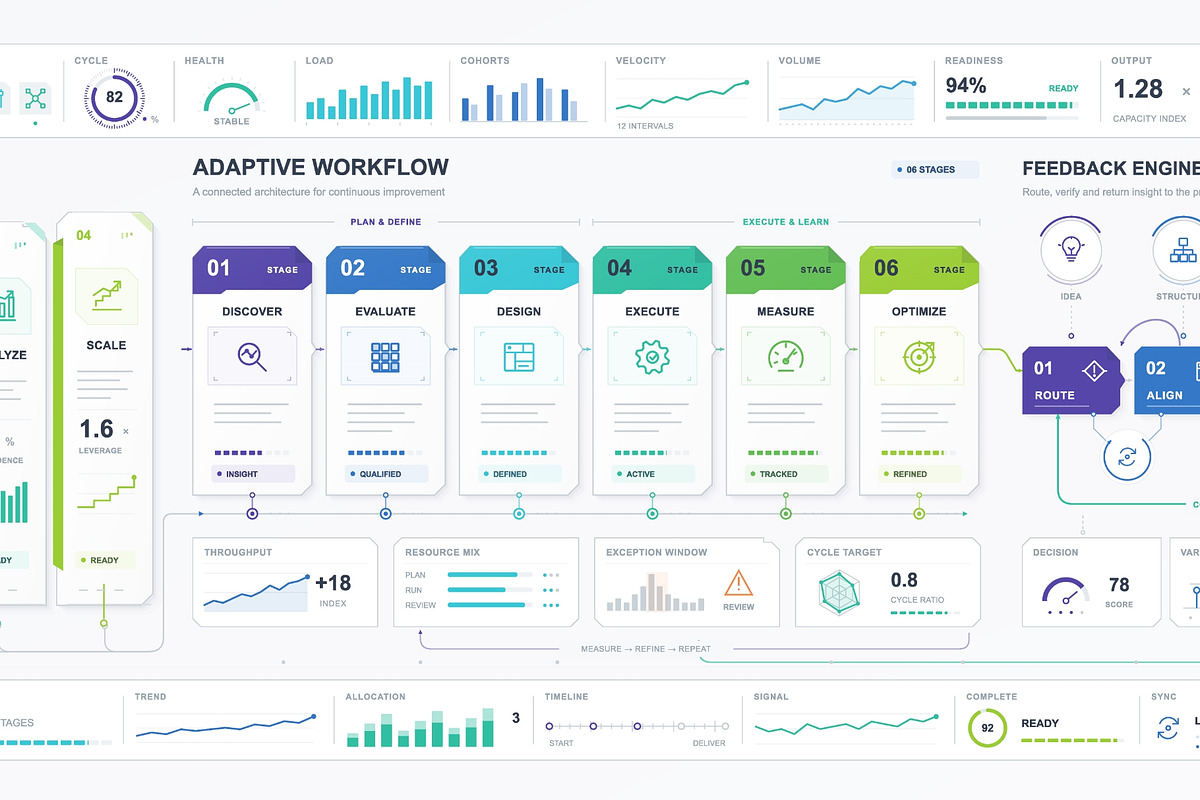 Adaptive workflow infographic with, a Finance Illustration by ZinetroN (Photo 2 of 3)