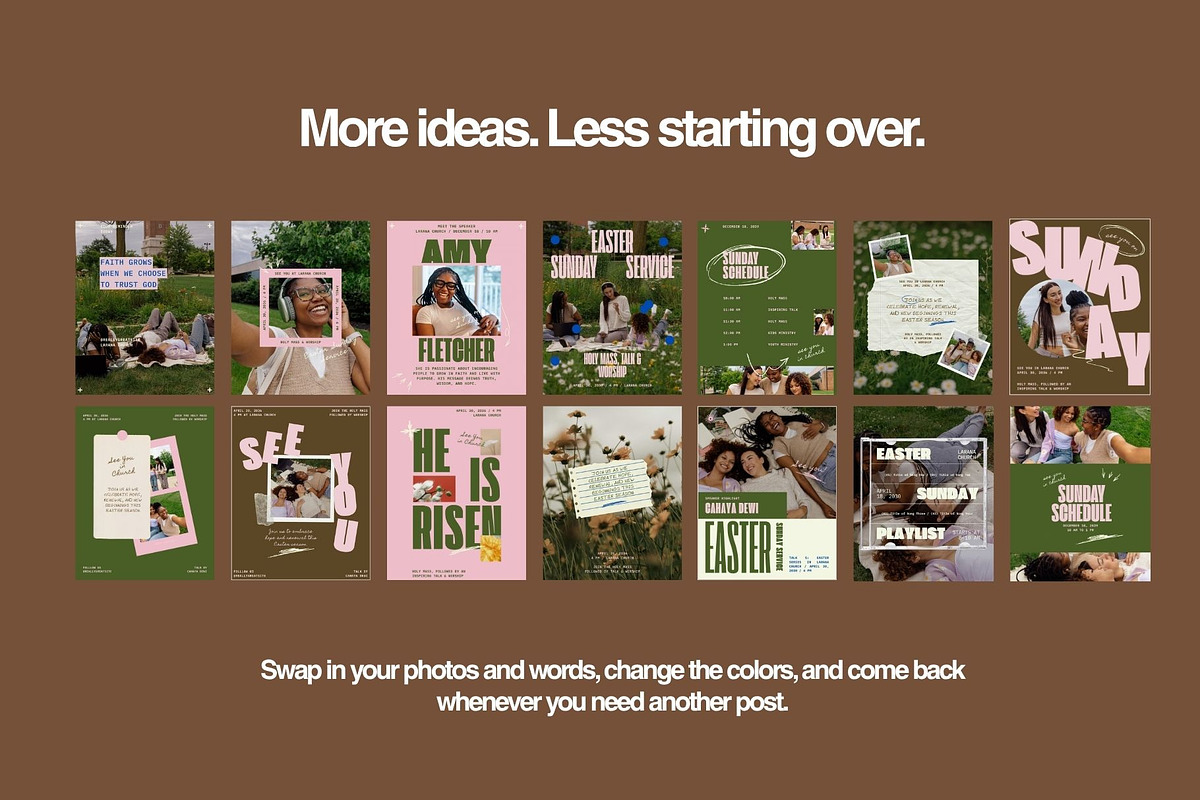 20 Church Editable IG Post Template, a Social Media Template by With Faith & Love (Photo 4 of 8)
