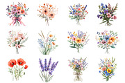 Watercolor Wildflower Bouquet, an Illustration by Design Market (Thumbnail 3 of 3)