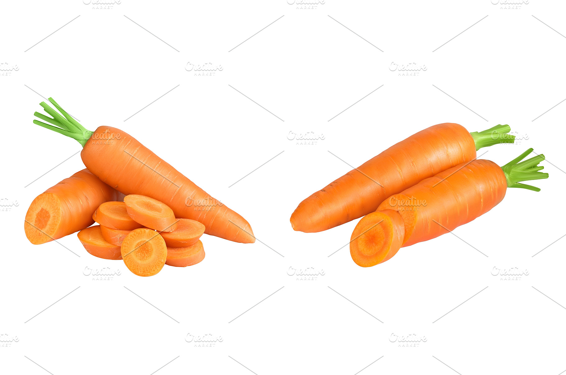 Carrot isolated on white background, a Food & Drink Photo by NataPhoto