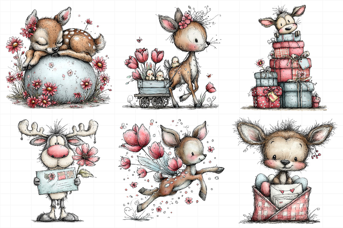 Whimsical Easter Cute Deer Clipart, an Illustration by Daily.Designs (Photo 6 of 7)