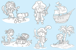 Playful Pirates Digital Stamps