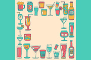 Doodle cocktail icons and patterns, a Pattern Graphic by Art Loft (Thumbnail 3 of 16)