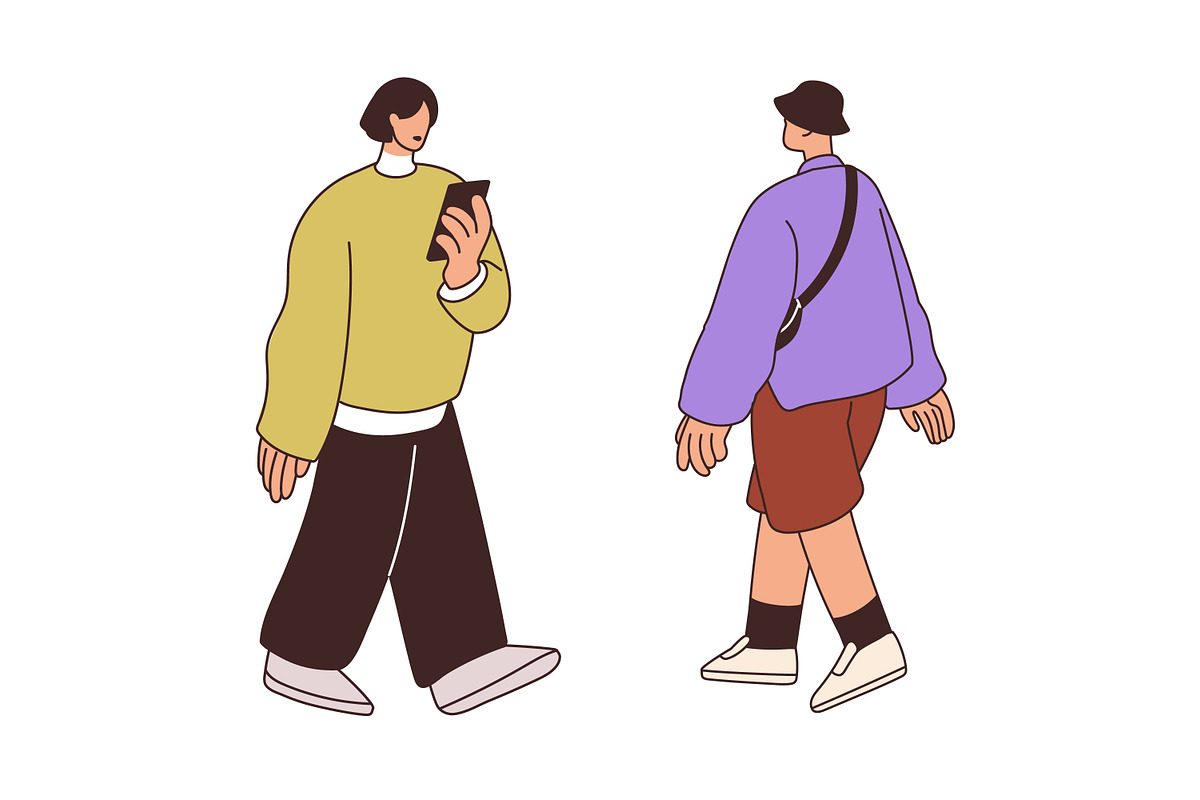 People walking on street set, a Person Illustration by Good Studio (Photo 10 of 10)