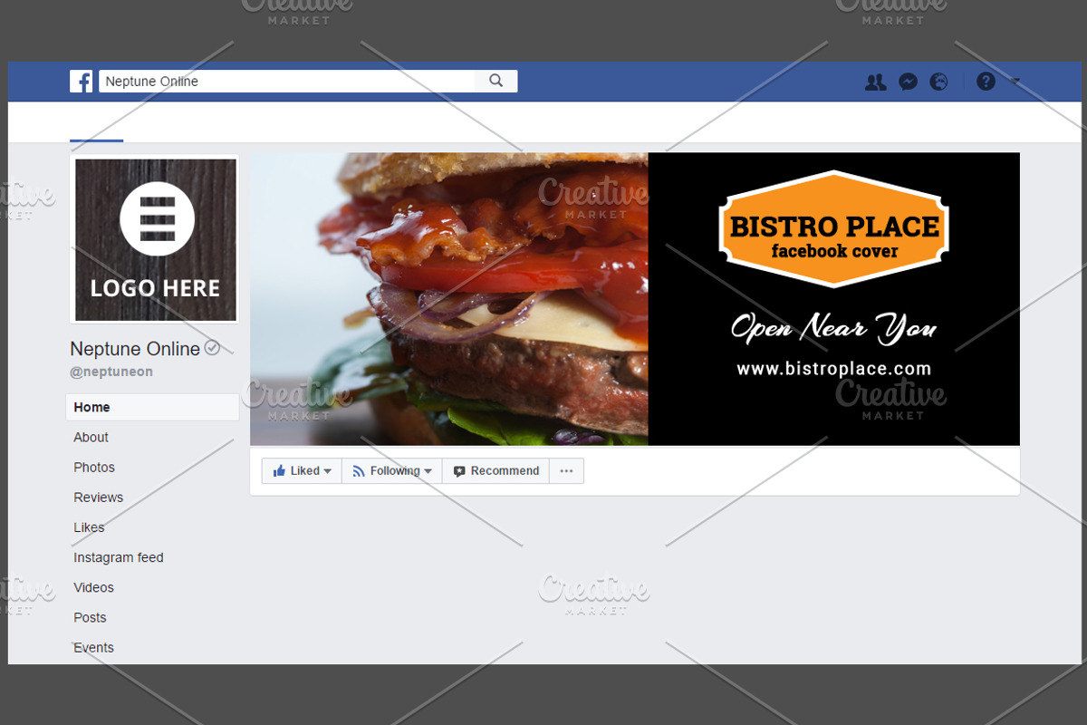 Bistro / Food Facebook Cover theme, a Social Media Template by NeptuneDesign (Photo 8 of 9)