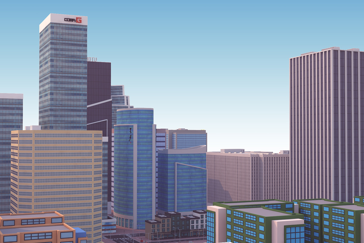 Metropolis City low poly Scene, an Architecture 3D Model by NOMODOL (Photo 18 of 39)
