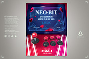 Retro Game Flyer Neo Arcade Cabinet, a Flyer Template by Storm Pixels (Thumbnail 1 of 3)