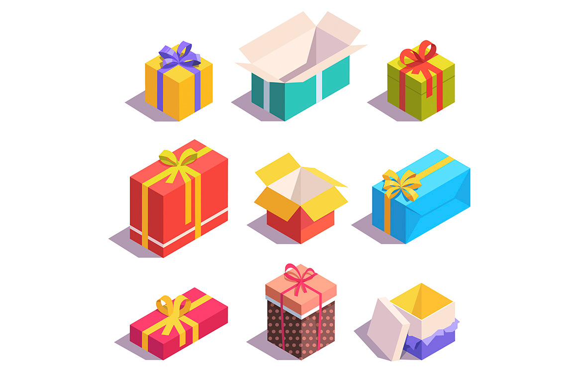 Present and gift boxes, a Decorative Illustration by Iconicbestiary