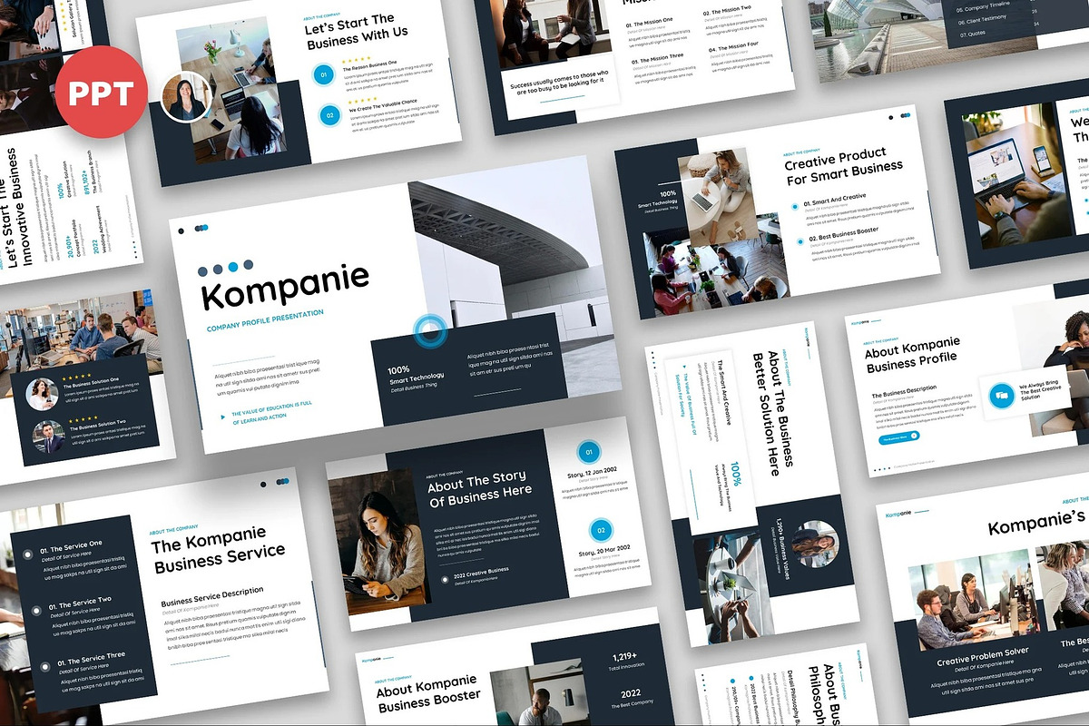Kompanie  Company Profile Powerpoint, a Presentation Template by Fit-tee (Photo 1 of 6)
