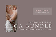 PHOTOS $ PUZZLE. MEGA BUNDLE., a Social Media Template by OntheMoon (Thumbnail 1 of 16)