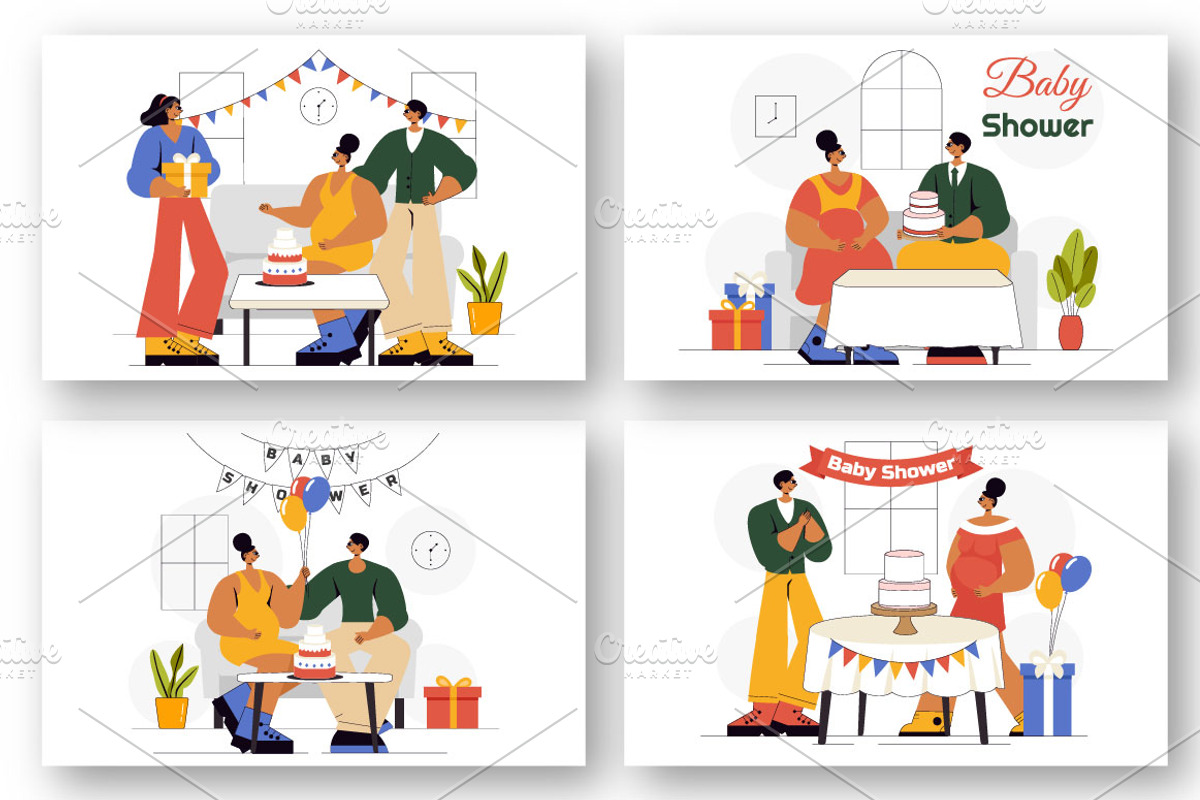 9 Baby Shower Illustration, a Person Illustration by denayunebgt (Photo 2 of 3)