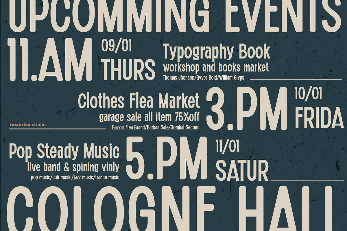 Nalcom Font, a Sans Serif Font by Rasiorise Studio (Photo 3 of 10)
