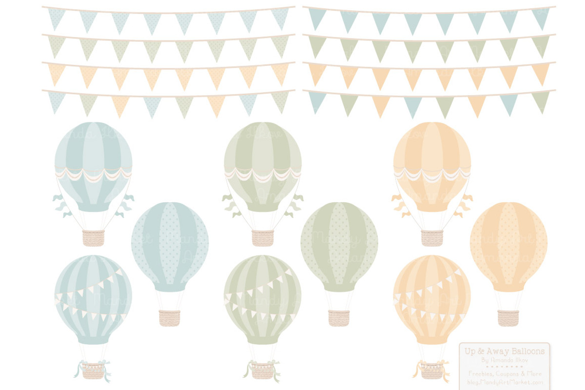 Pastel Hot Air Balloons & Patterns, an Illustration by Amanda Ilkov (Photo 4 of 5)