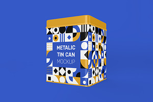 Metal Tin Box Mockup, a Packaging Mockup by Qaleb Studio