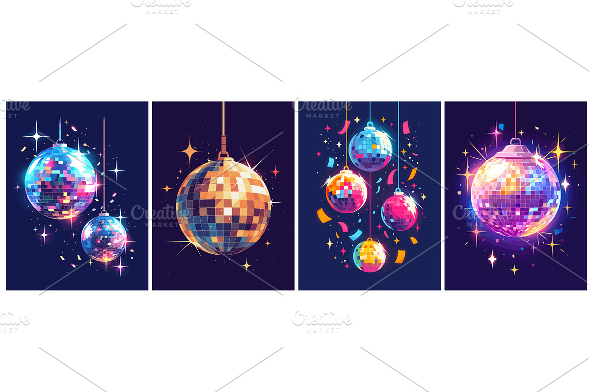 Disco ball. Cartoon shiny mirror, an Illustration by Stock-Smart-Start