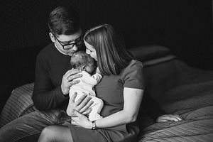 Family with newborn girl