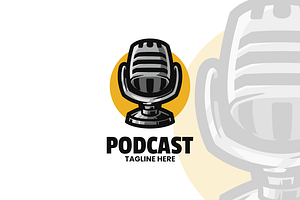 Podcast Mascot Logo Design., a Branding & Logo Template by VectorCraft