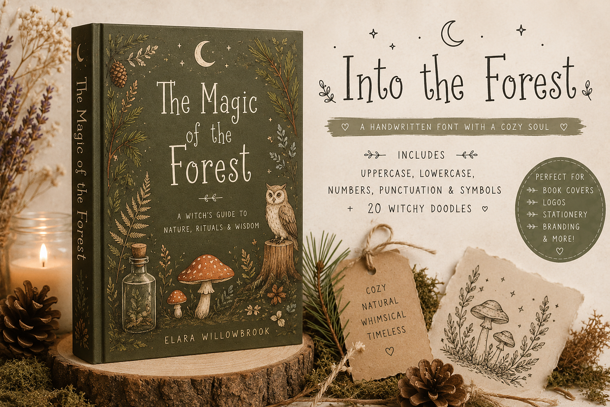 Into the Forest - Rustic Font, a Handwritten Font by Warm Cozy Cottage (Photo 4 of 5)