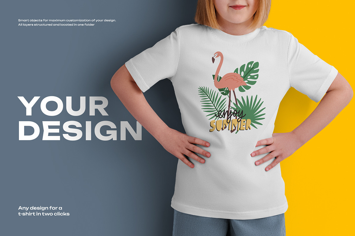 8 Mockups of a Children's T-shirt, a Shirt Mockup by Grow Design Craft Studio (Photo 4 of 8)