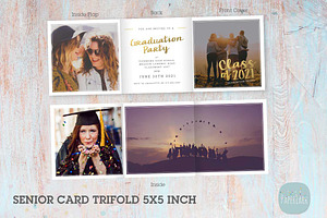 YG001 Senior Trifold Card, an Invitation Template by Paper Lark