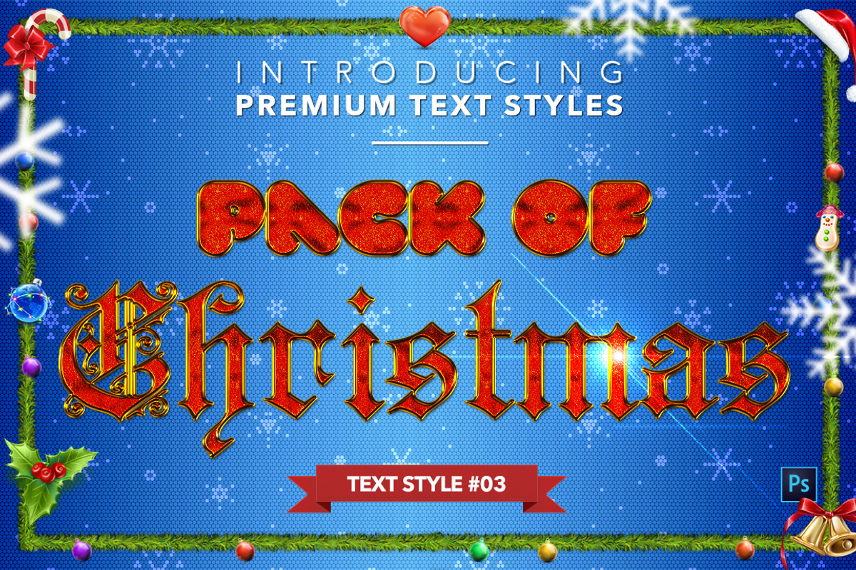Christmas Pack #2 - Text Styles, a Layer Style Add-On by Jonas Stensgaard (Photo 4 of 23)