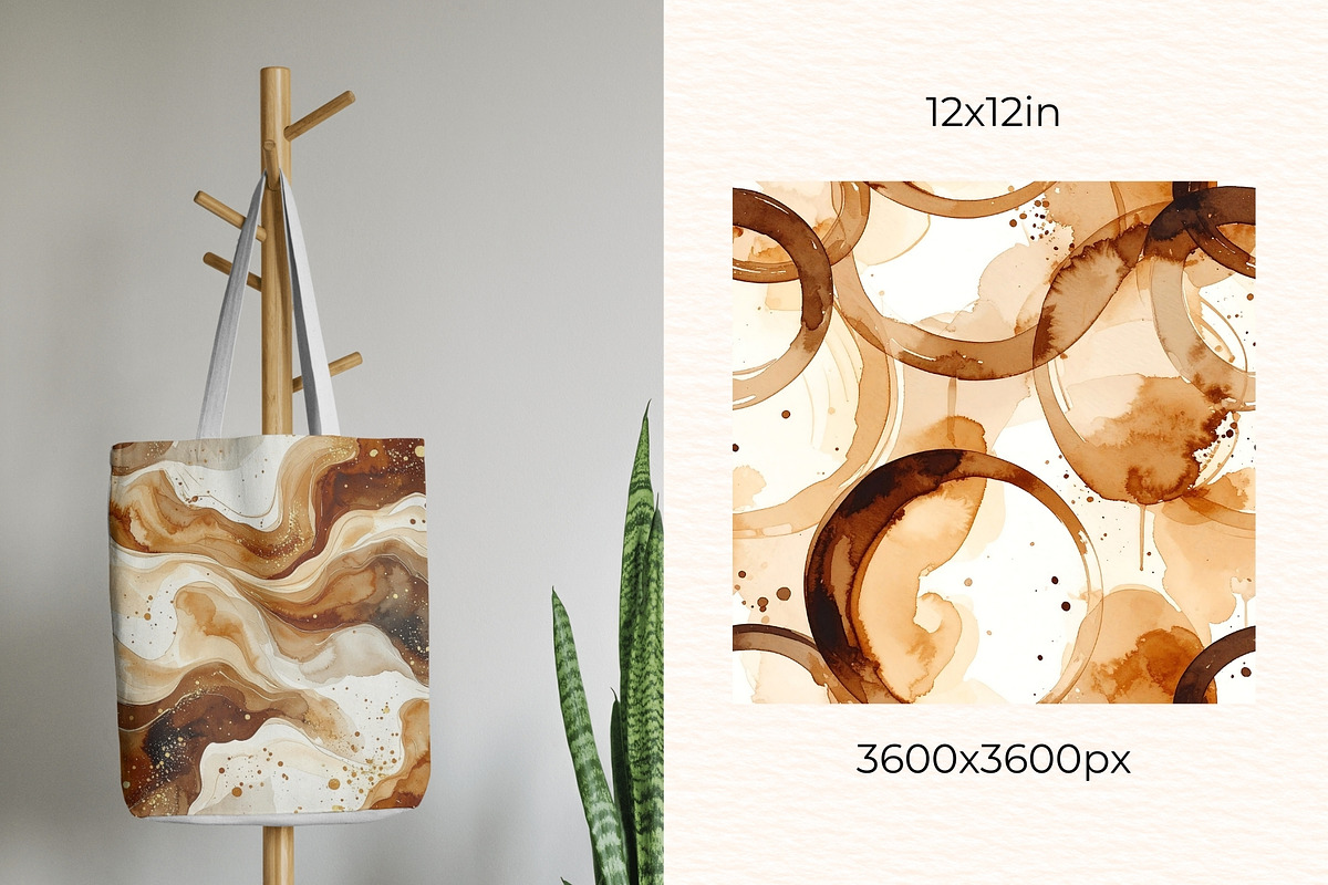 Coffee & Cream Seamless Patterns, a Pattern Graphic by Anna Design Studio (Photo 5 of 6)