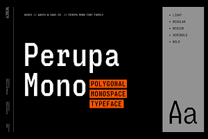 Perupa Mono | Polygonal Monospace, a Sans Serif Font by Wahyu & Sani Co.