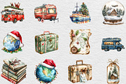 Christmas Travel Clipart, an Illustration by Black Bird Studio (Thumbnail 5 of 6)