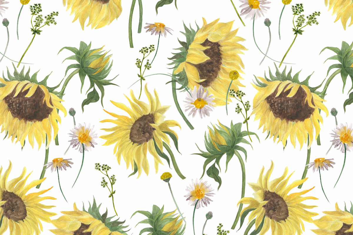 Sunflowers pattern, a Pattern Graphic by ramika (Photo 4 of 5)