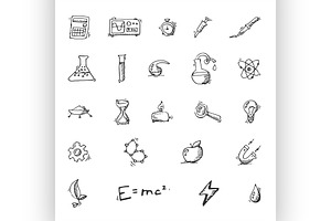 Doodle Science Icon Set