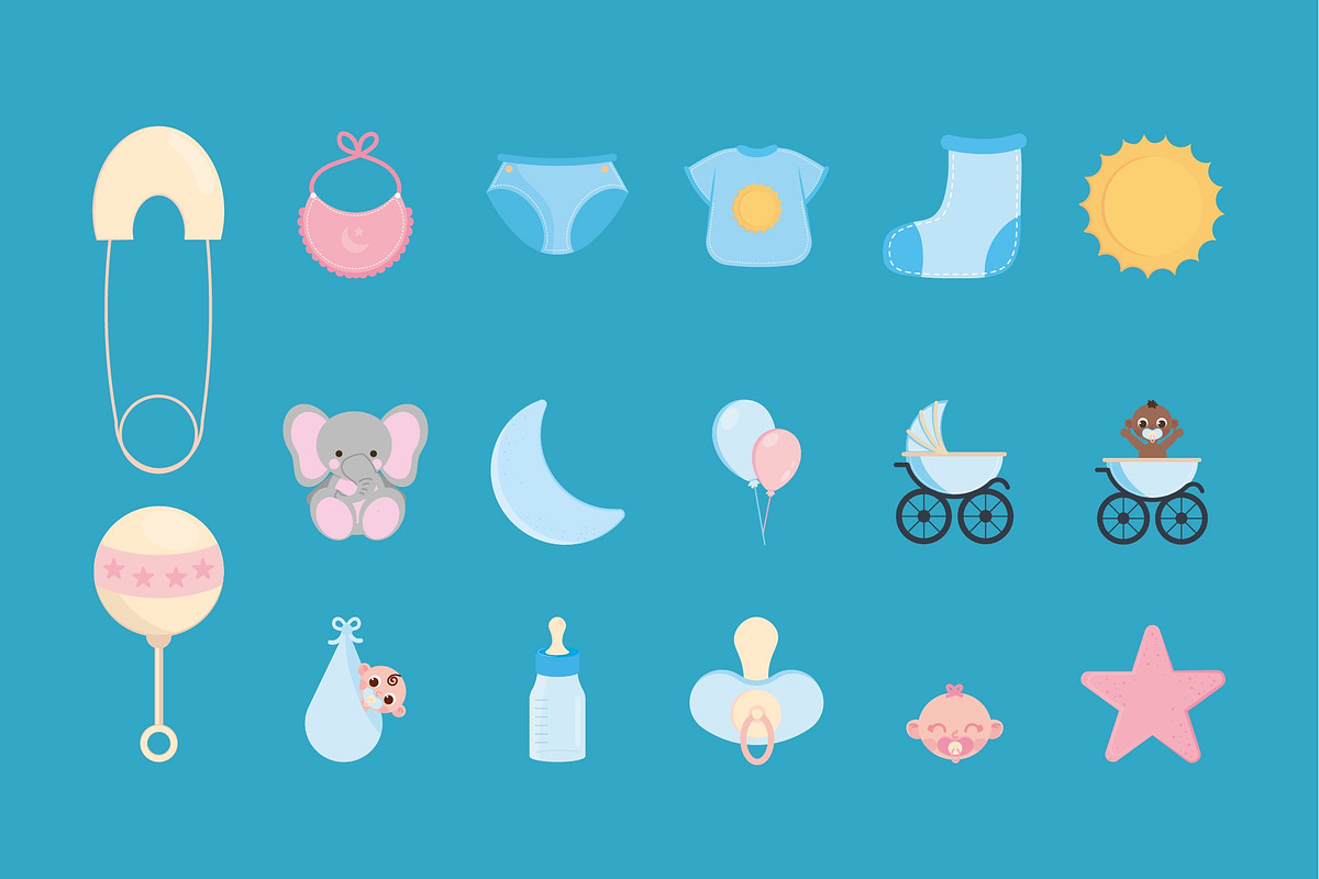 Baby Shower Illustration Set, an Object Illustration by studiogstock (Photo 1 of 3)