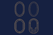 Art Deco 9 Vertical Oval Frames, a Decorative Illustration by Stanislav Kharchevskyi (Thumbnail 3 of 3)