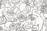 Lemon Tea Time Wedding Line Art, a Food Illustration by TitaLivingArt (Thumbnail 2 of 9)