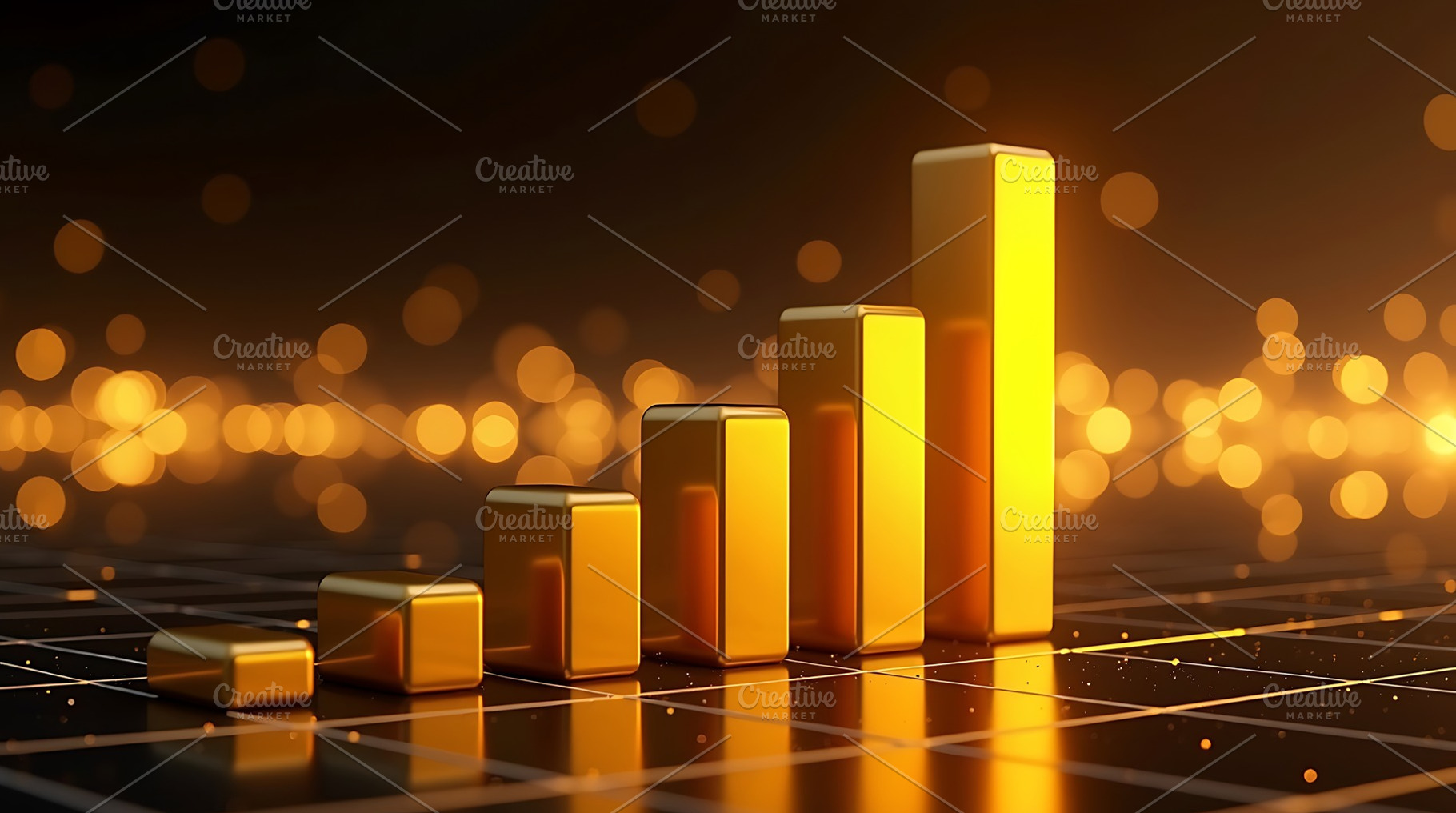 Golden growth chart financial succes, a Business Photo by Artonix