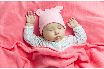 Baby sleeps with a bear. Selective, a Person Photo by yanadjana