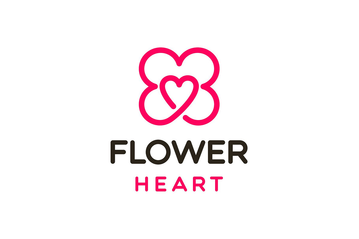 Flower and Love Heart Logo, a Branding & Logo Template by Buqancreative (Photo 1 of 4)