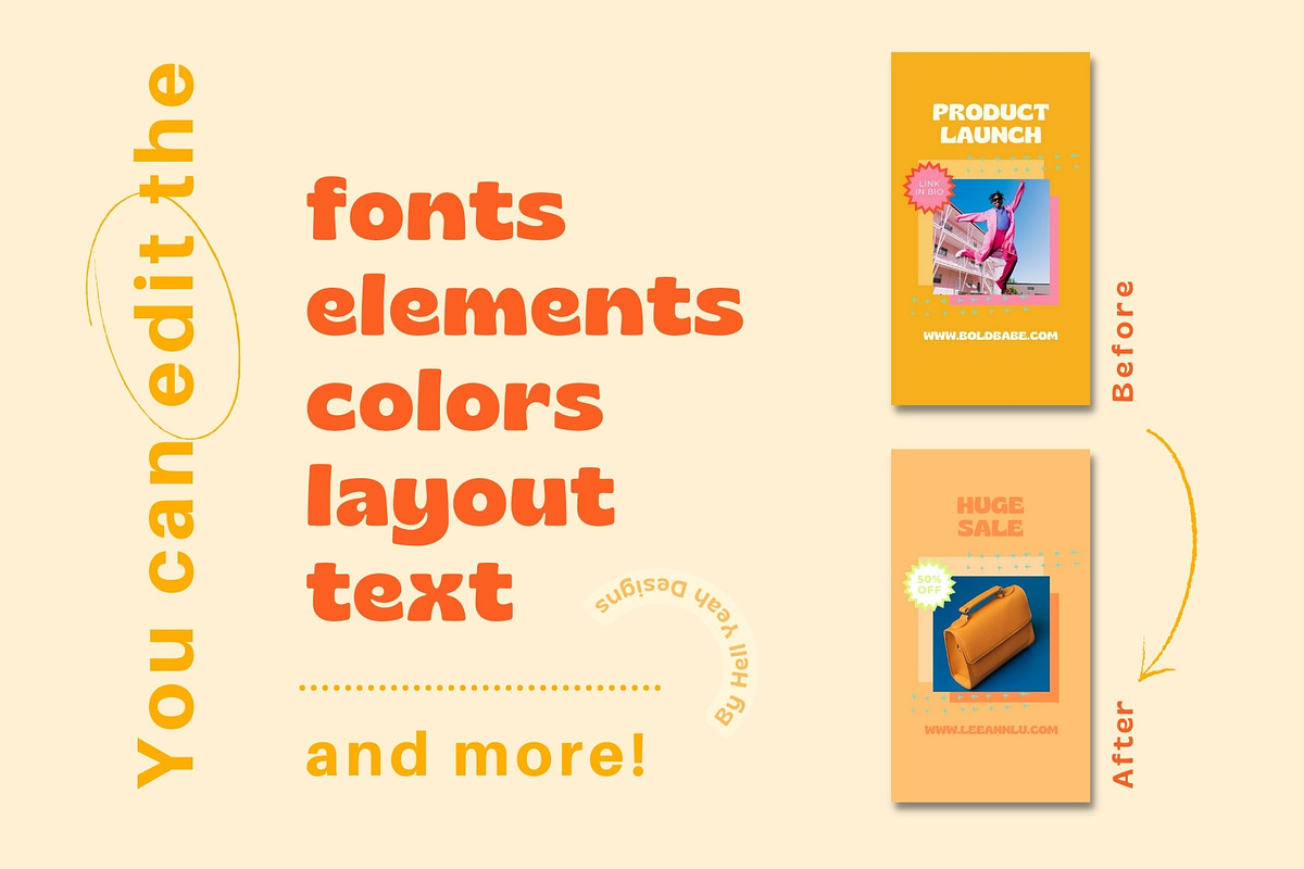 Bold Retro Instagram Reel Templates, a Social Media Template by Hell Yeah Designs (Photo 4 of 6)