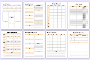 2025 Meal Planner Sheets Canva Kdp