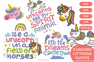 Unicorn Lettering Quotes