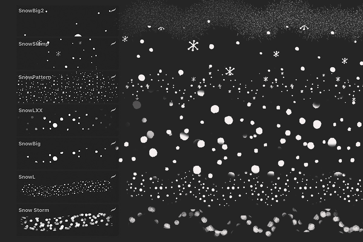 16 Snow Brushes for Procreate, a Brush Add-On by Aleksandra Slowik (Photo 5 of 7)