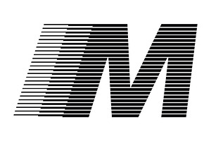 Letter M speed motion lines logo
