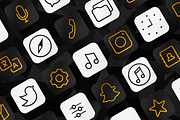iOS 14 App Icons | black&golden, an Outline Icon by wowomnom (Thumbnail 2 of 5)