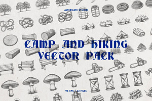 Camp and Hiking Vector Pack, an Object Illustration by Alternate Studio
