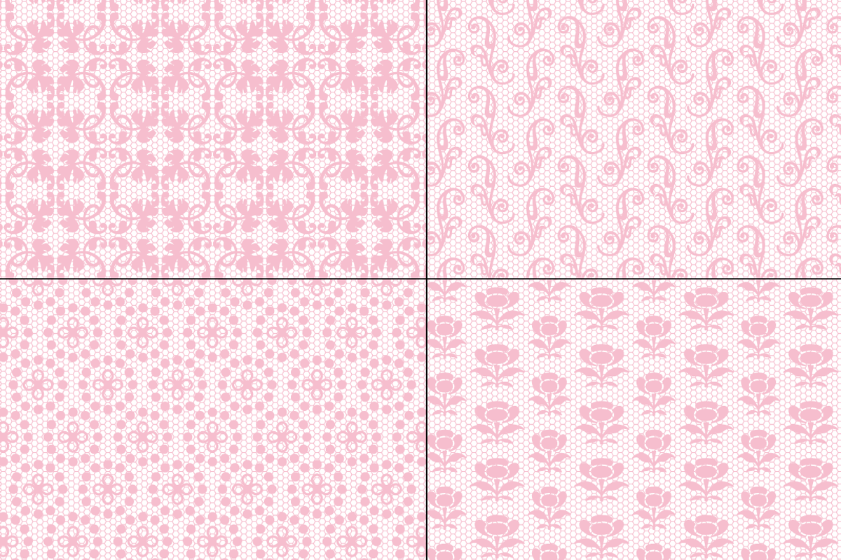 Seamless Pink Lace Patterns preview 3